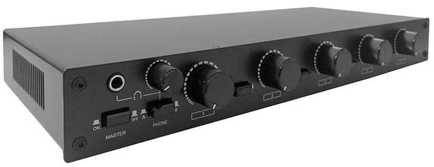 Deluxe 5-Zone Stereo Speaker Distribution Controller With Zone Volume Controls