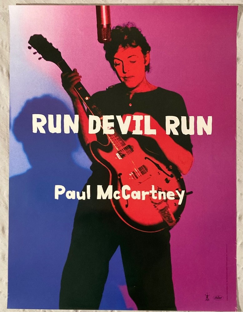 Paul McCartney 1999 Promo Poster Run Devil Run Beatles H