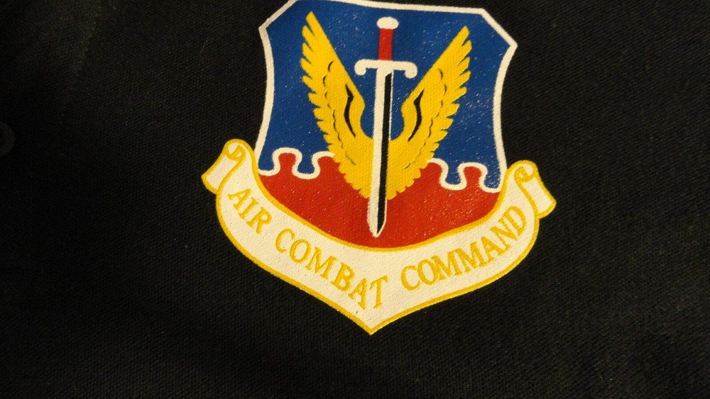 DISCONTINUED AIR COMBAT COMMAND BLACK UNIT POLO SHIRT LARGE
