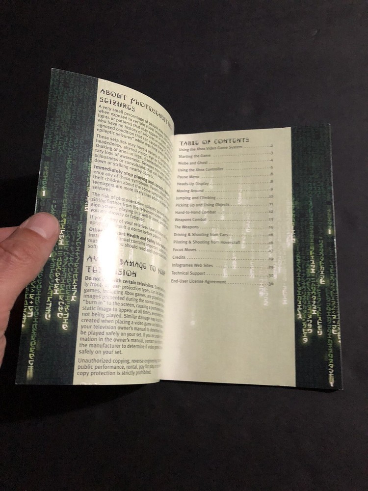 enter the matrix Xbox manual Only