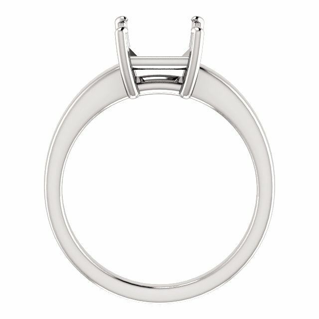 Sterling Silver Square/Princess Cut Ring Setting Solitaire Claw Style Ring Mou