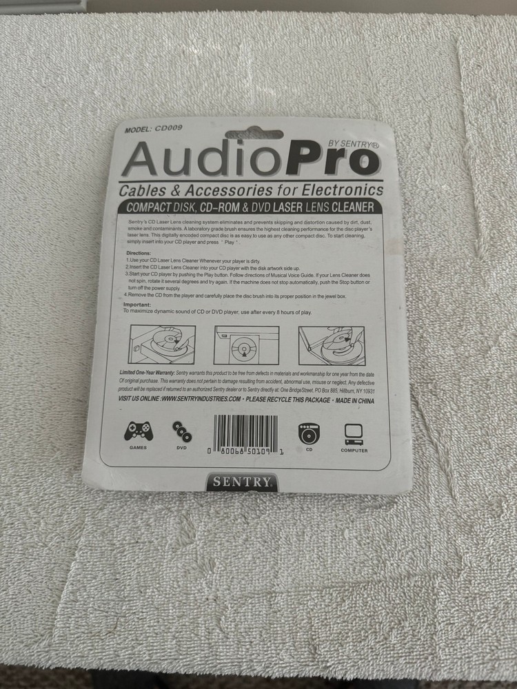 AudioPro CD009 Compact Disk CD-ROM & DVD Laser Lens Cleaner