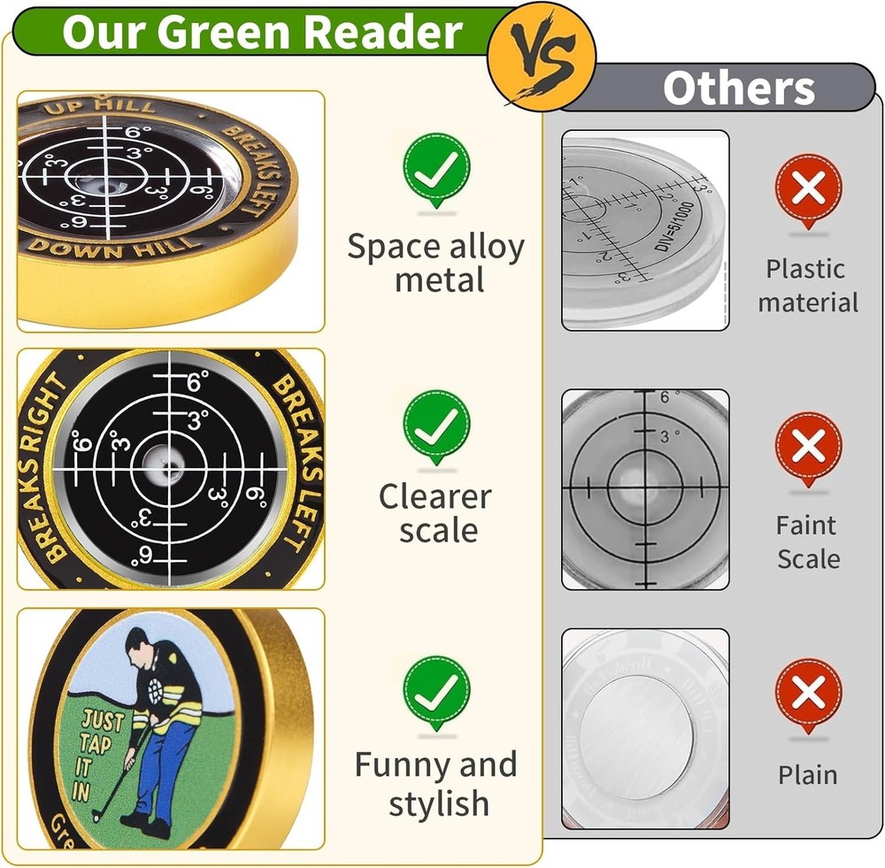 High Precision Golf Green Reader Funny Ball Marker Golf Putt Training Aid Bub...