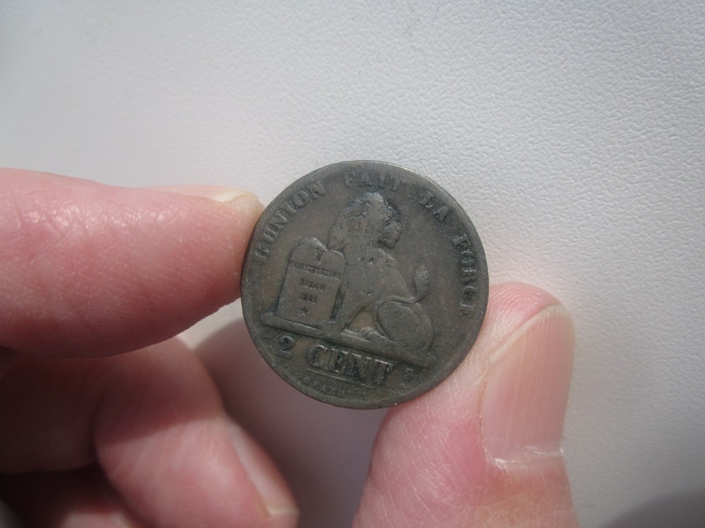 1869 BELGIUM 2 CENTIMES