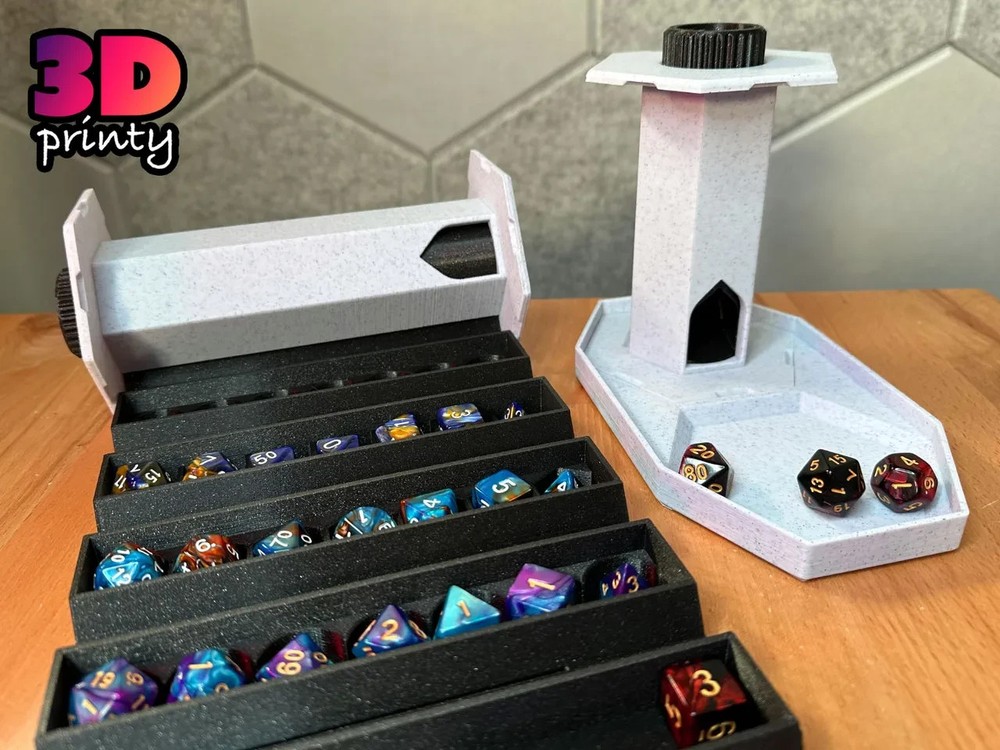 Modular Rollup Dice Box Tower Converter - Compatible with Small & Large Dice