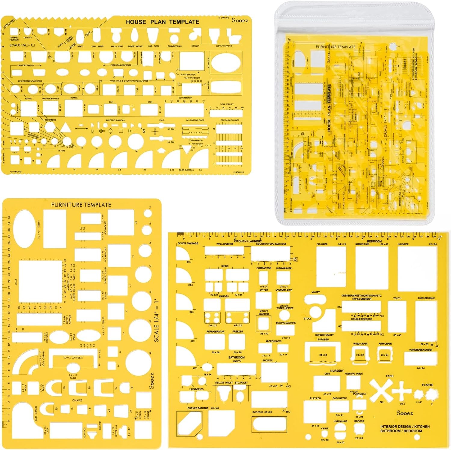 Sooez Architectural Templates, House Plan Template, Interior Design Yellow