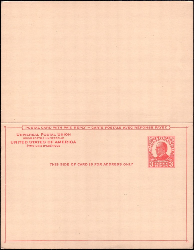 US #UY12 MNH VF Message/reply card