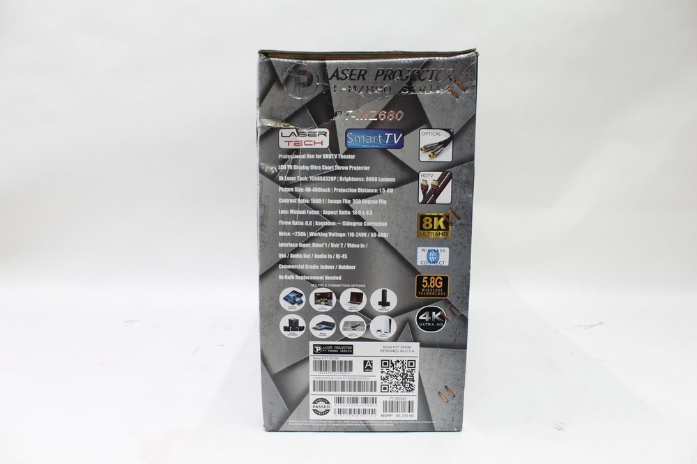 Laser Tech PT-MZ880 Laser Projector, 6000 Lumens