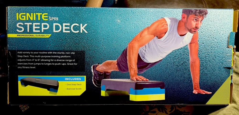 Ignite by SPRI professional exercise step deck adjusts from 4" to 6" -