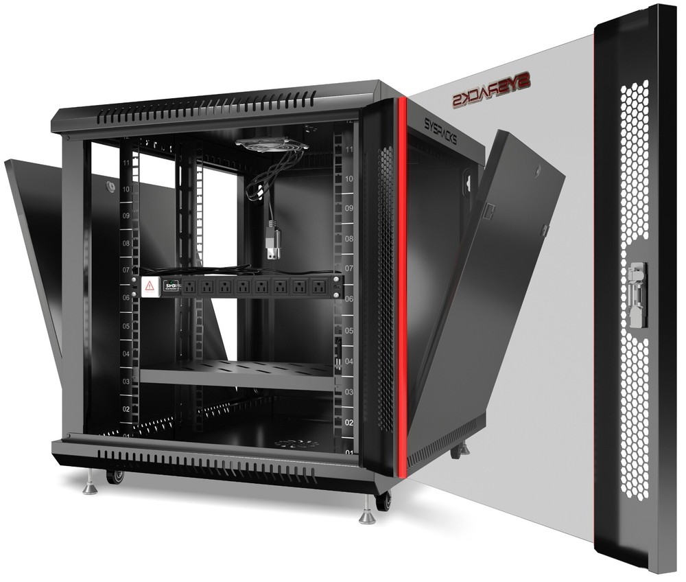 Server Rack 12U Enclosed 35-Inch Deep Cabinet Locking Networking Data Enclosure