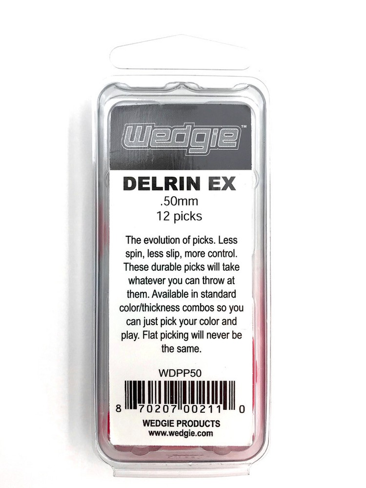 Wedgie Delrin EX Guitar Picks | .50mm | Red | 12 pcs
