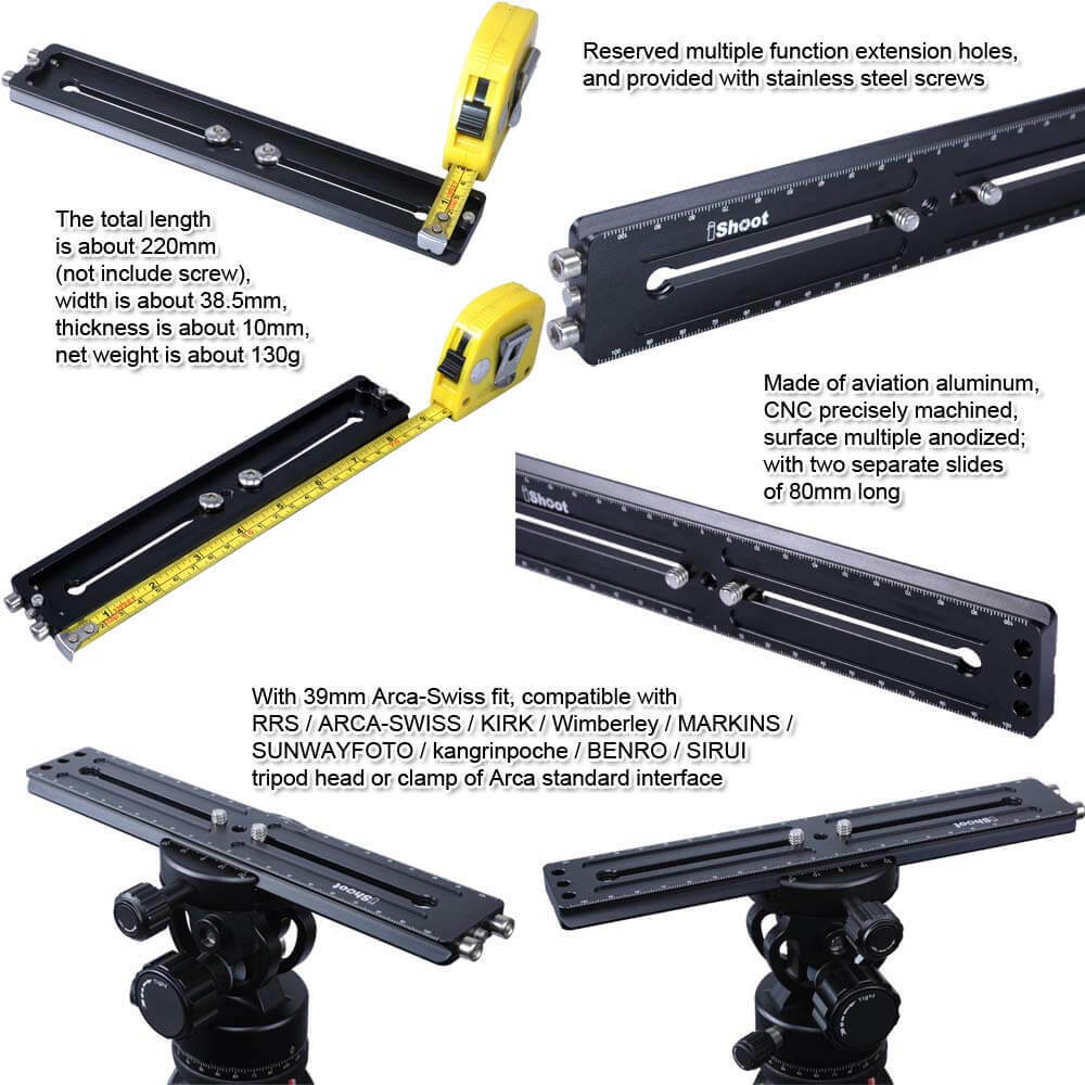 2 Plate =Universal Vertical Quick Release Plate Camera Grip for Tripod Ball Head
