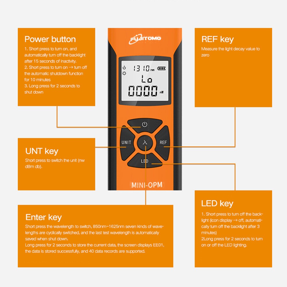 Lightweight Optical Meter High Accuracy Rechargeable Optic V0P5