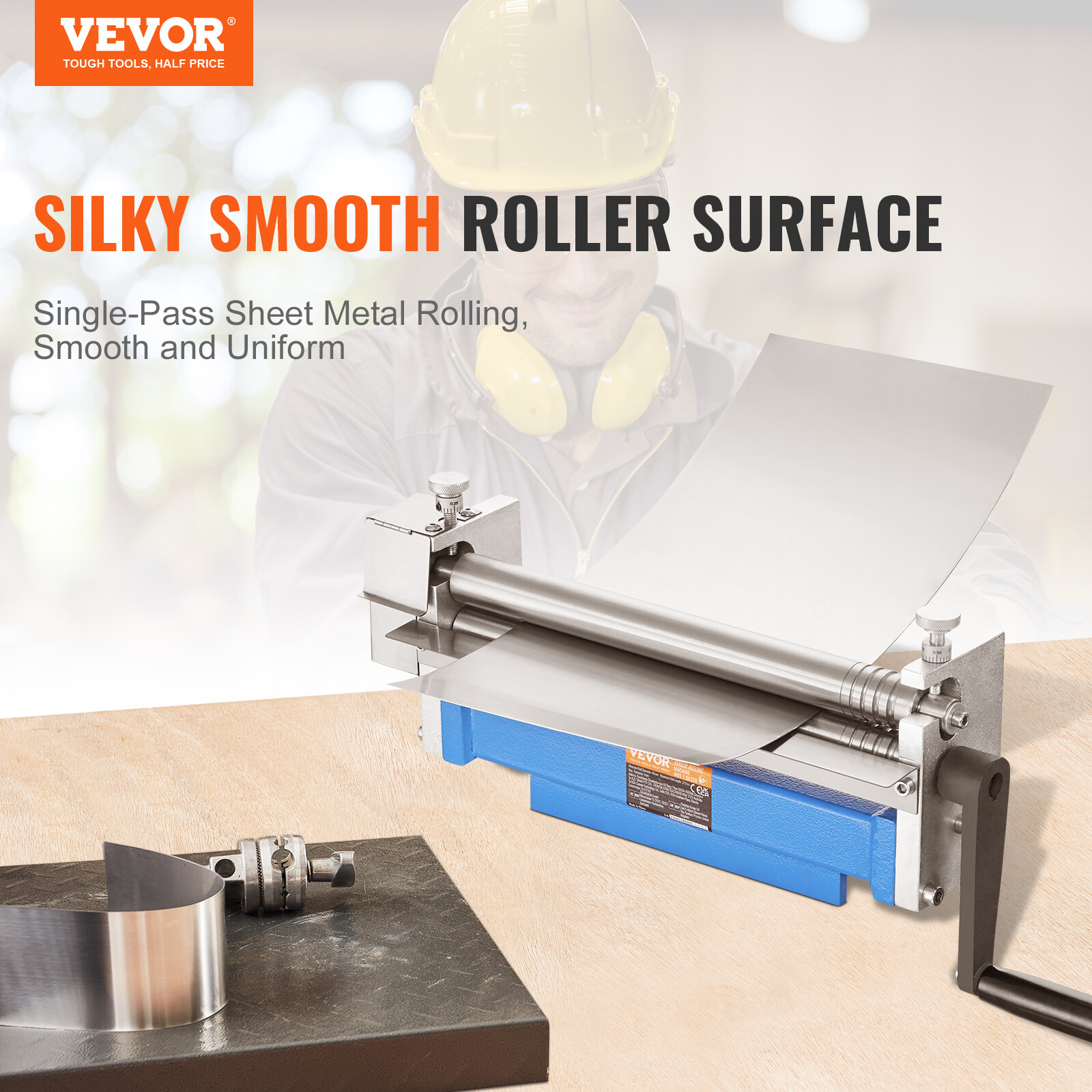 VEVOR Slip Roll Machine Sheet Metal Slip Roller 12.6'' x 20 Gauge