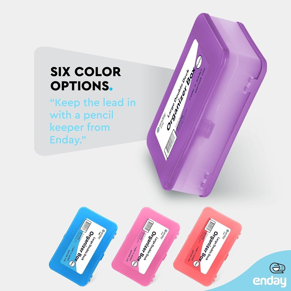 Double Deck Large Pencil Box Purple