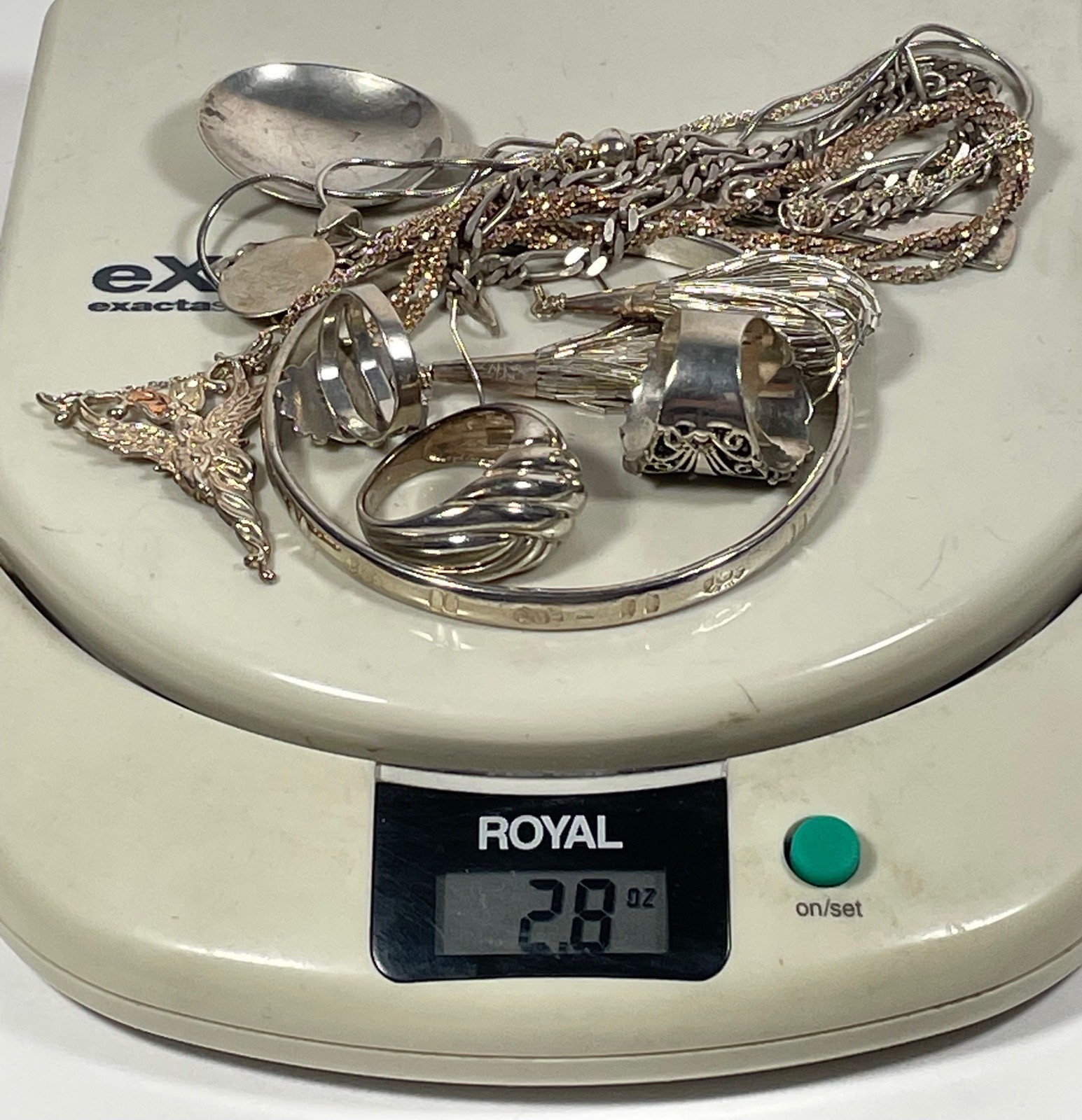 925 STERLING SILVER JEWELRY RINGS PENDANTS BRACELET NECKLACES SPOON 76.5 grams