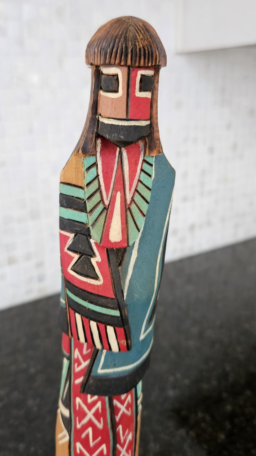 Native American Hopi Longhair Shalako Kachina By S.J. 13.75"