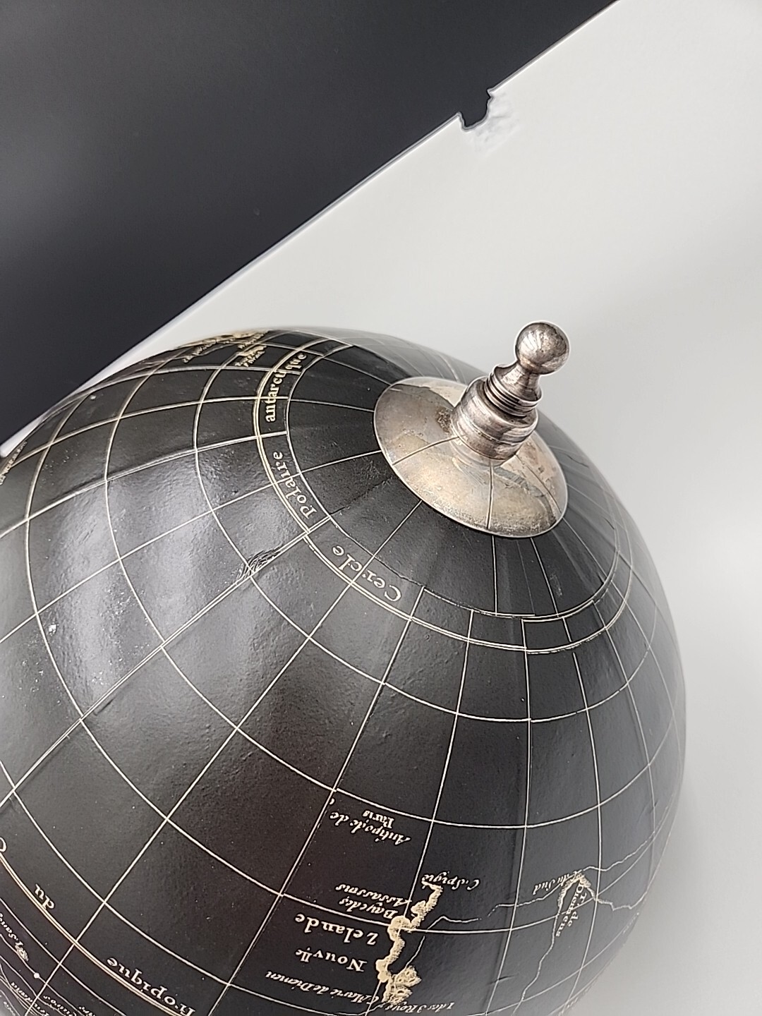 Black Vaugondy 1745 World Globe 13" Reproduction Decor Hanging Globe