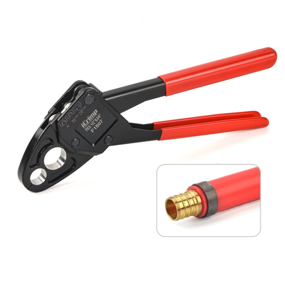 IWISS Combo Angle Head Pex Pipe Plumbing Crimping Tool for Copper Orange
