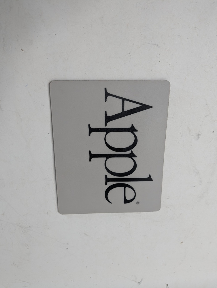 Vintage Rectangular Script Apple Logo Mouse Pad Think Different ERA Y2K Jobs