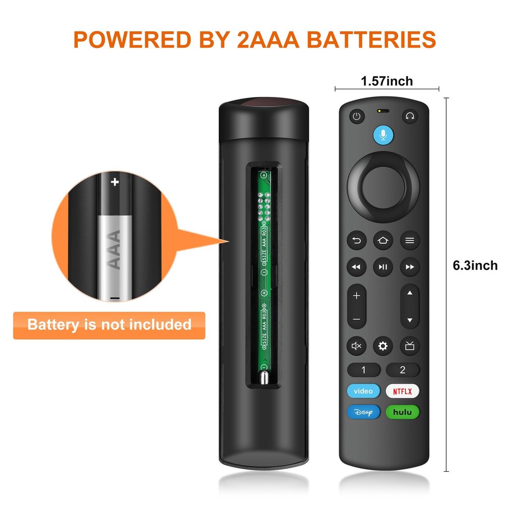 Replacement Remote Control Compatible with Fire Smart TV Stick Black