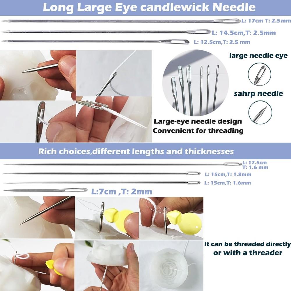 37PCS Candle Making Tools Set Adjustable Punch Needle Long Silicone Mold Need...