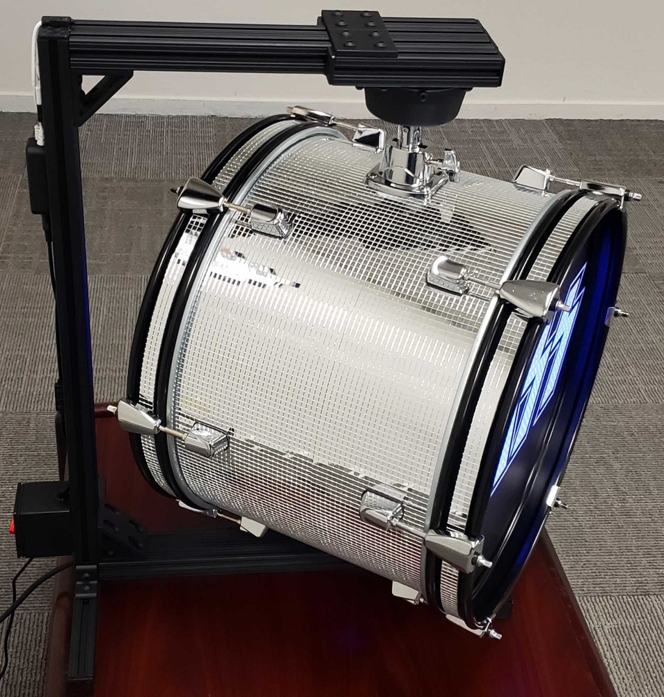 KISS Rotating Drum Display, Double Sided, Internal LED Lighting + Remote Control