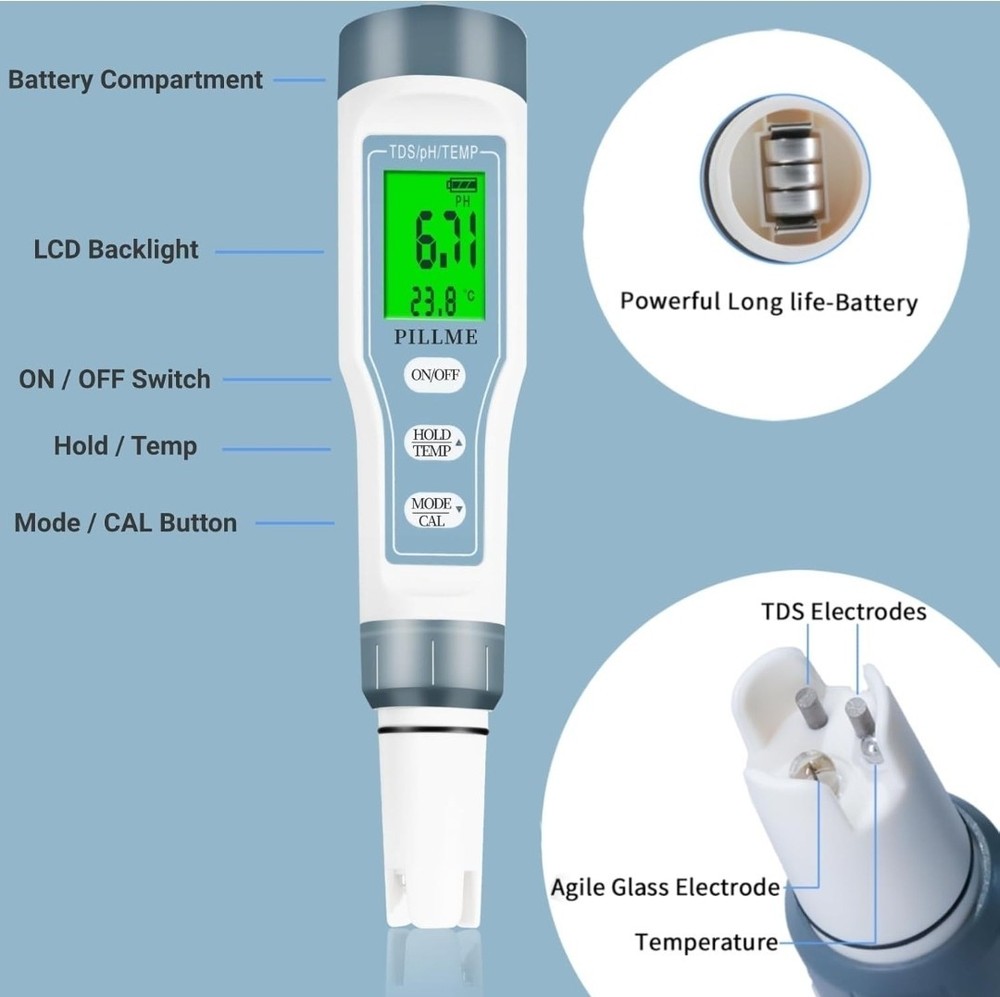 2 Pack- Digital Ph Meter Ph Tester Water Quality Tester