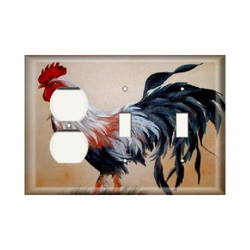 SnazzySwitch Rooster Profile Decorative Light Switch Plate Cover