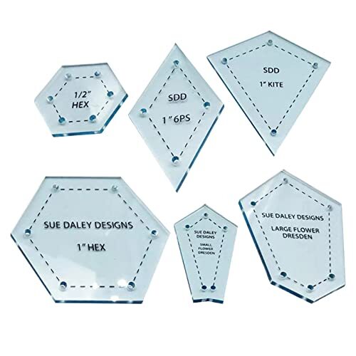 300Pc ASSROTED Acrylic TEMPLATES Quilting Patchwork Piecing Craft for Sewing