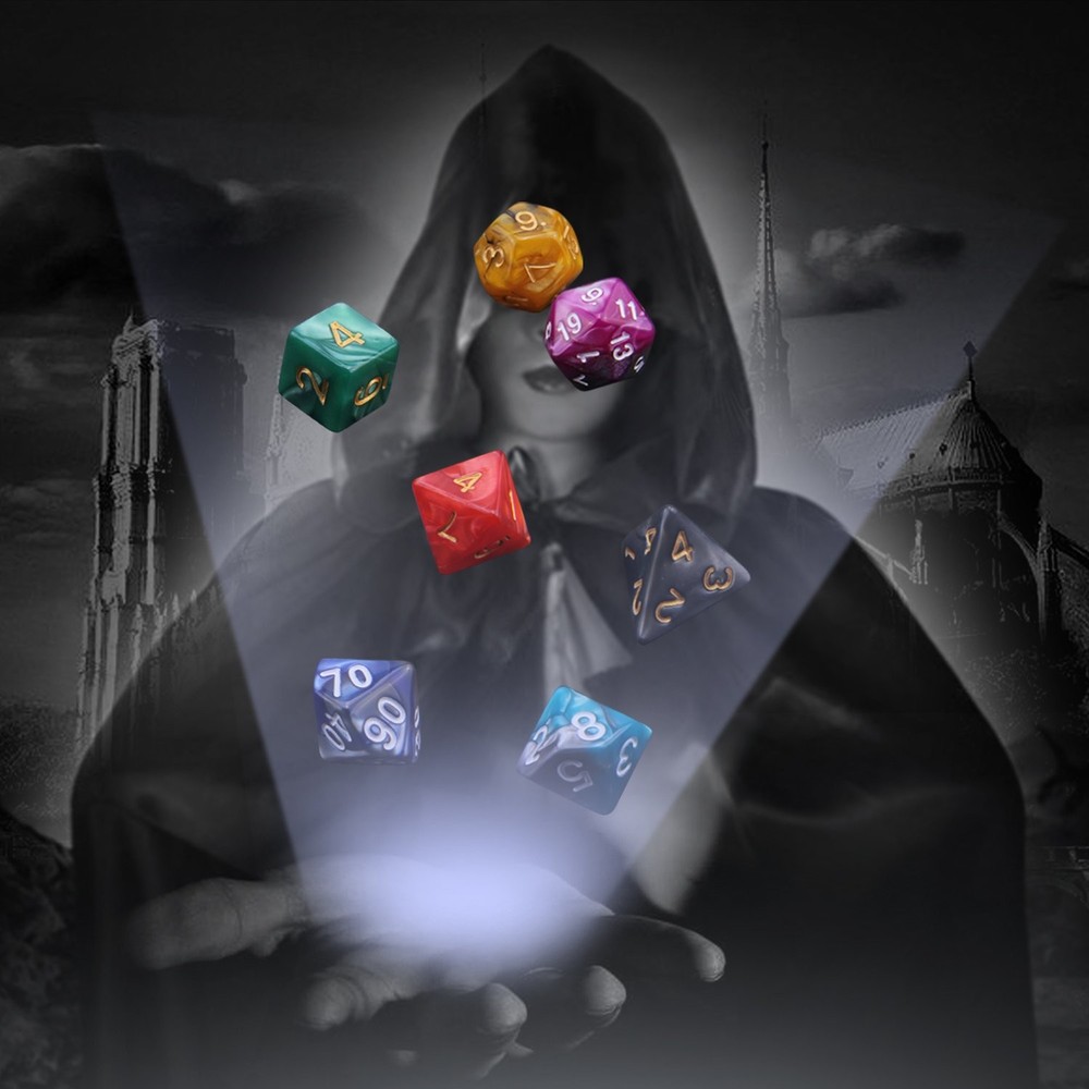 7 Sets (49PCS) Polyhedral Dice Set for Dungeons & Dragons/RPG, Complete D&D/D...