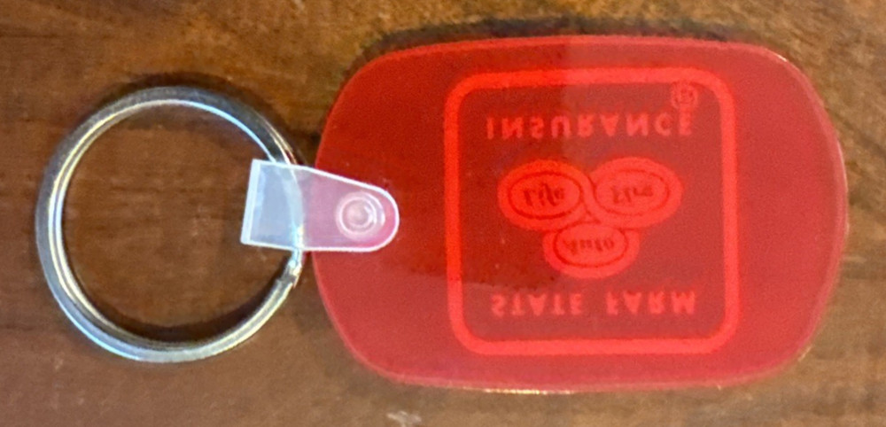 VINTAGE STATE FARM KEYCHAIN RUBBER