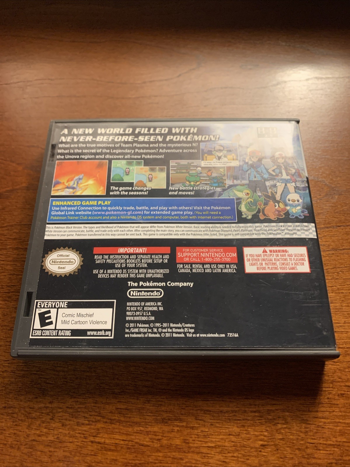 Pokemon Black Version Nintendo DS Replacement Case ONLY No Game - For Display