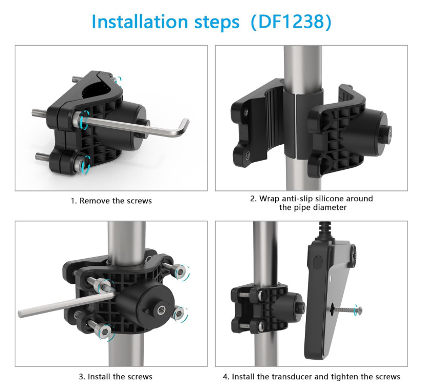 Transducer Mount Pole Mount Compatible with Lowrance Eagle Eye 9, Adjustable Cla