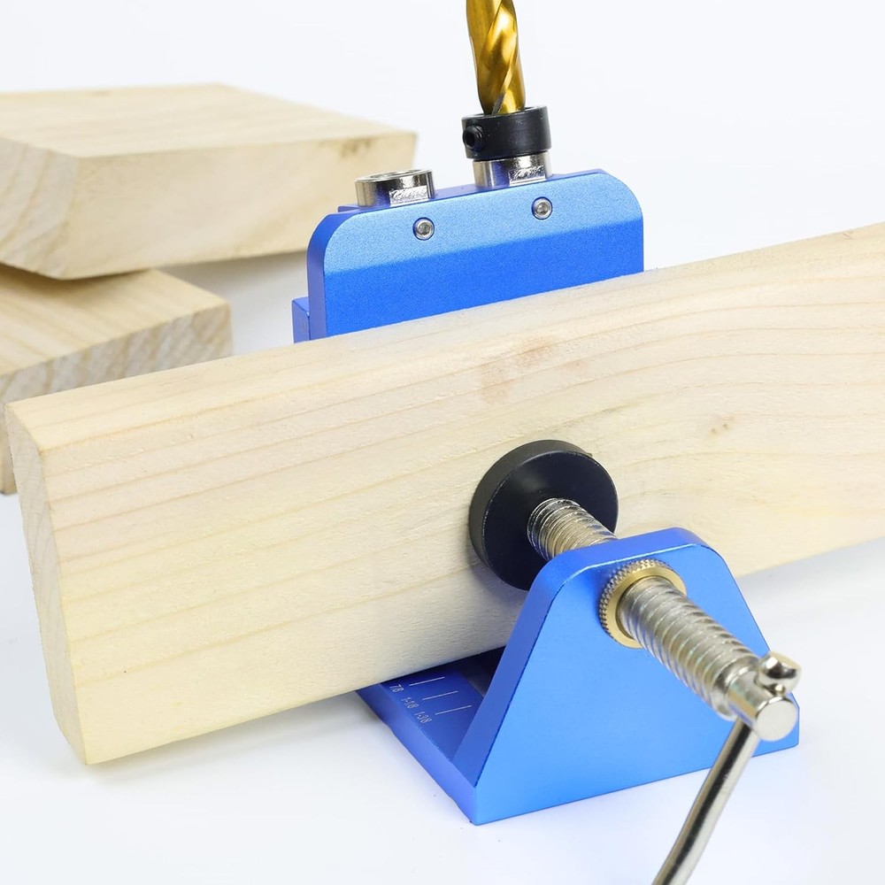 Pocket Hole Jig Kit with Adjustable Drill Guide, Stop Collars, 30PCS Screws & Pl