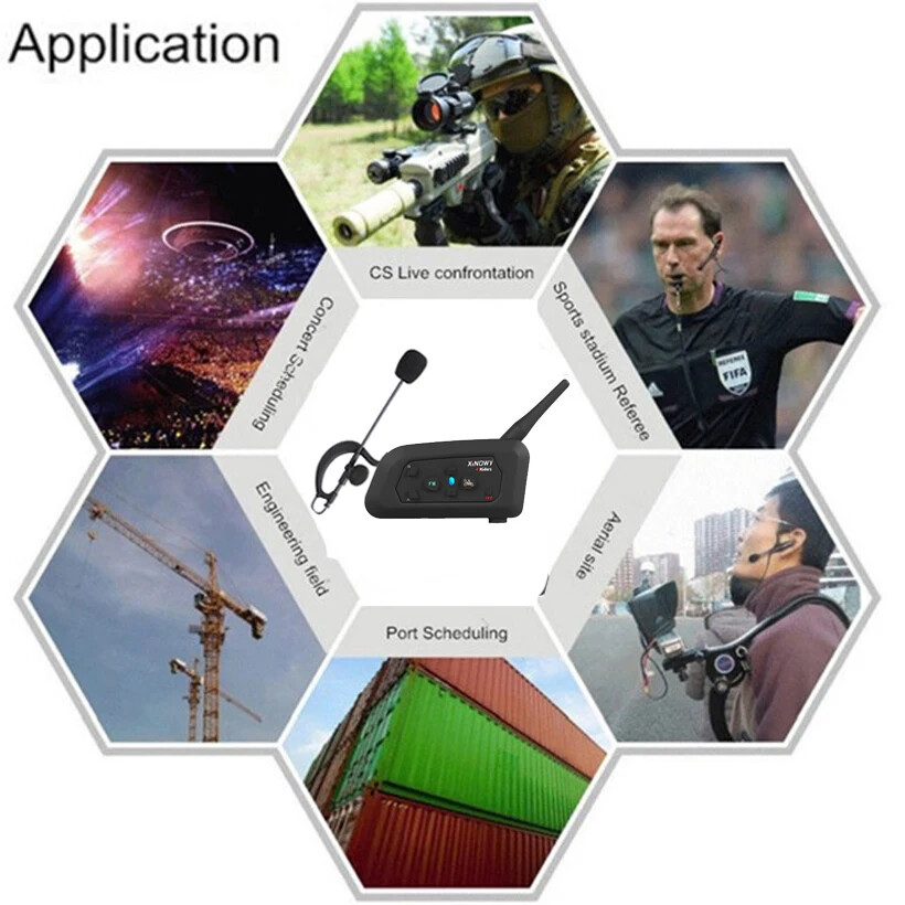 4 Users Referee Intercom Headset V4C Full Duplex Bluetooth Headphone Interphone