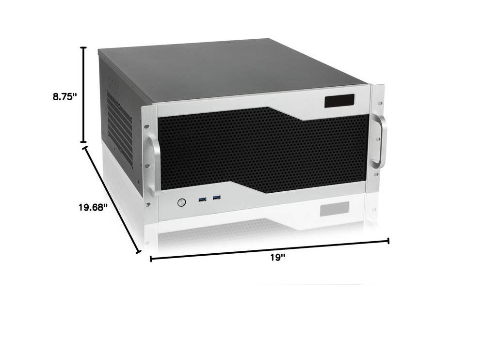 RackChoice 5U rackmount Server Chassis Silver Color Support Liquid Cooling Co...