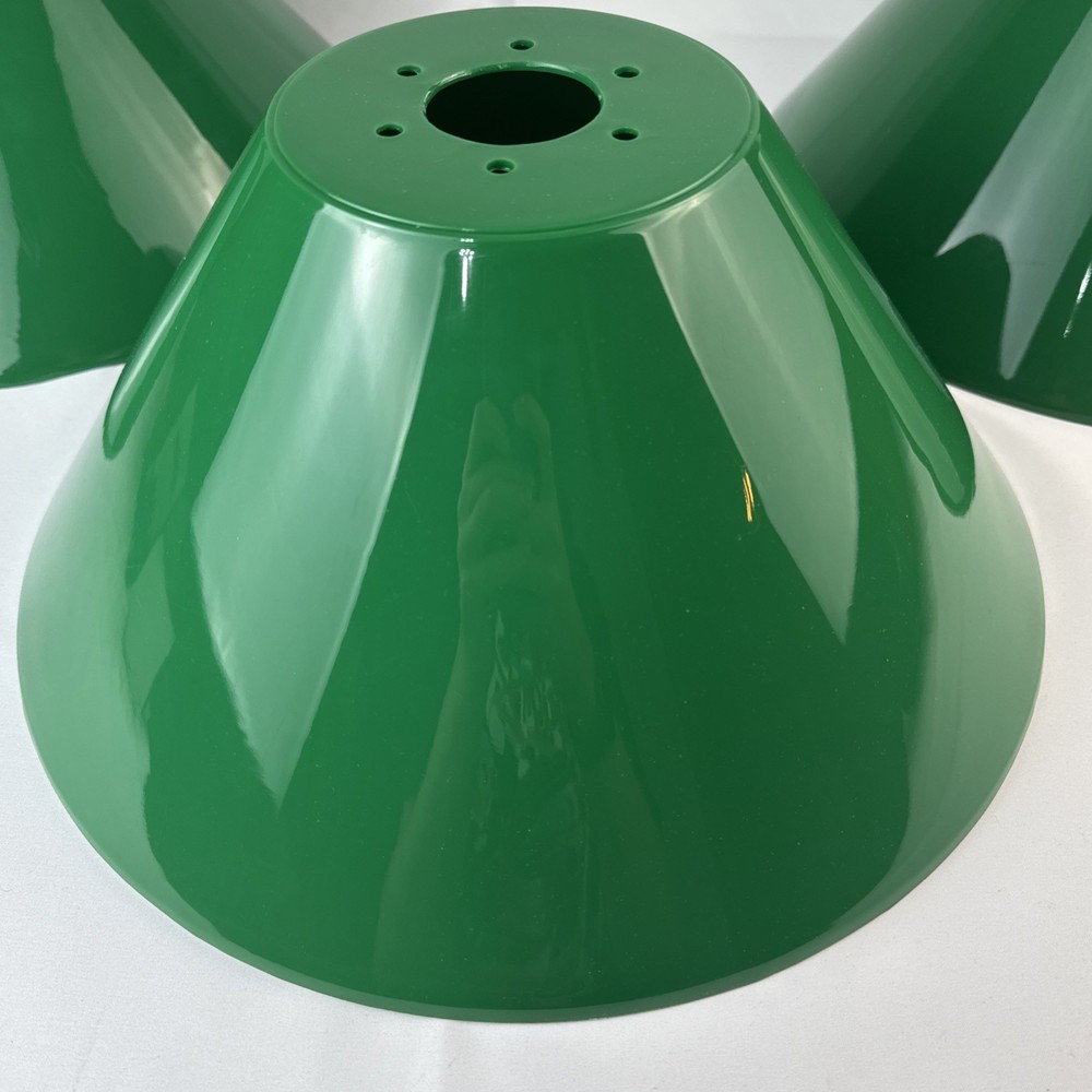 Set Of 3 Pool Table Billiards Replacement Light Shade Plastic Green