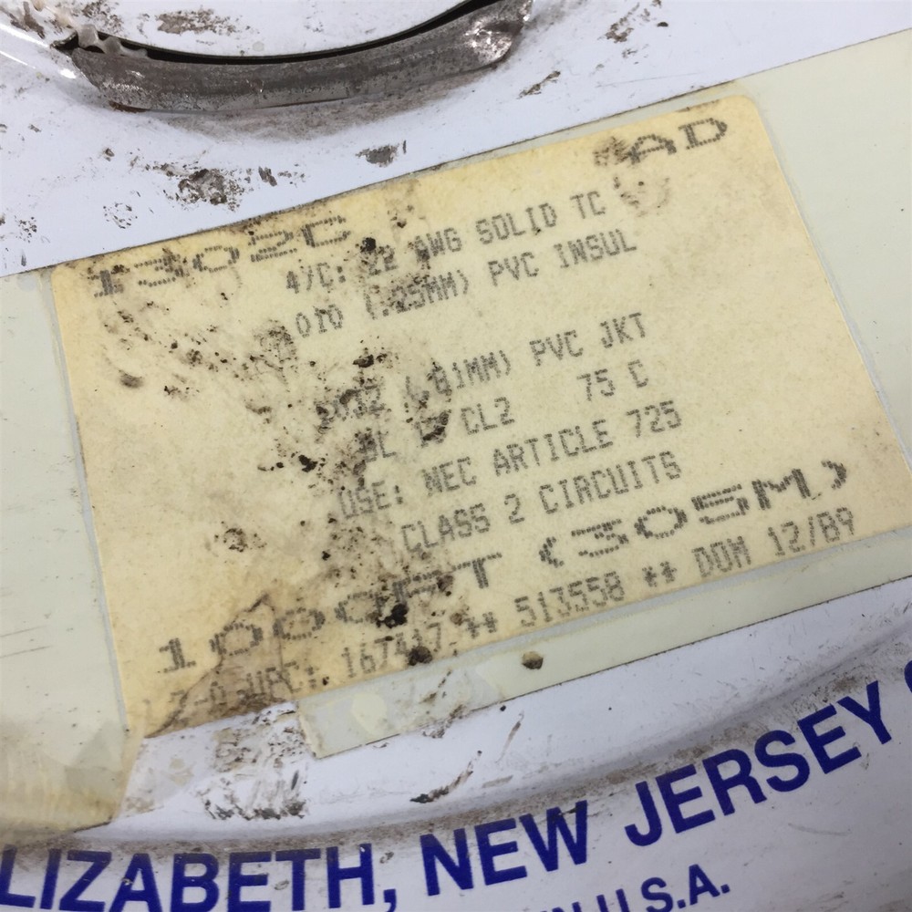 Alpha 1302C 4/C 22awg Solid TC .010 PVC Jacket 1000'