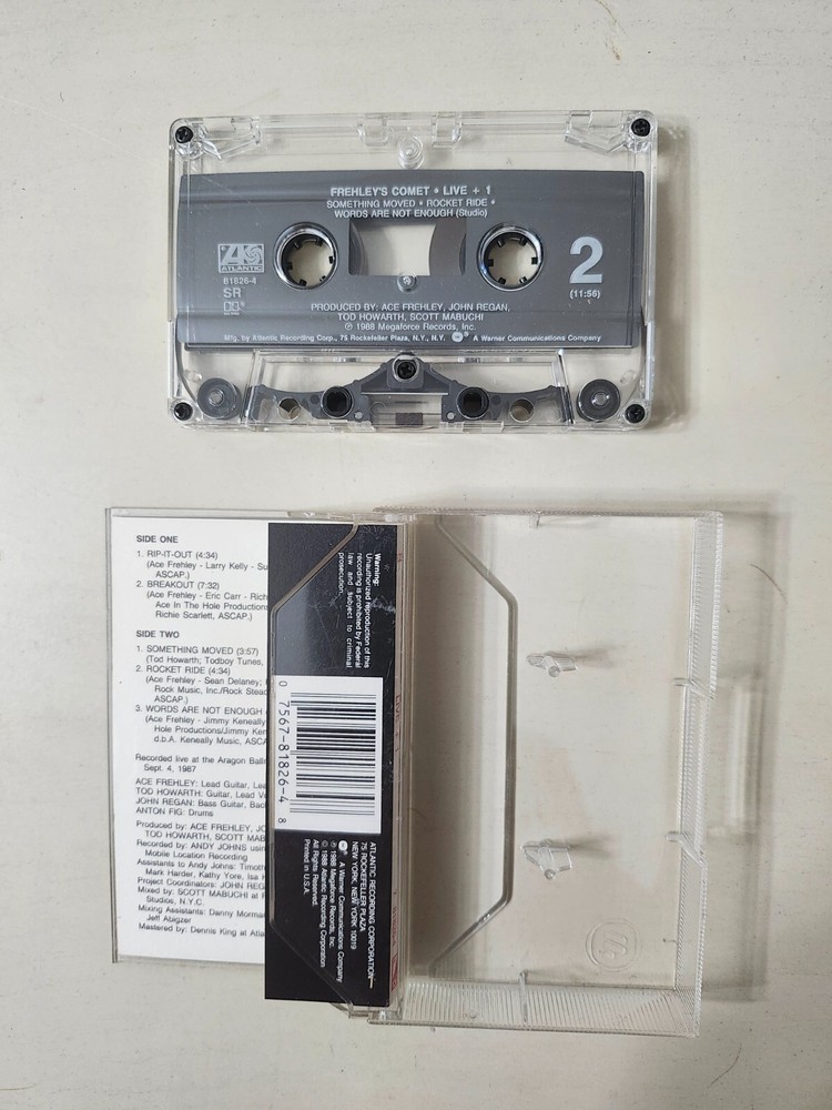 Ace Frehley Comet Live +1 Vintage Megaforce 5 Track Maxi Cassette KISS COOL!