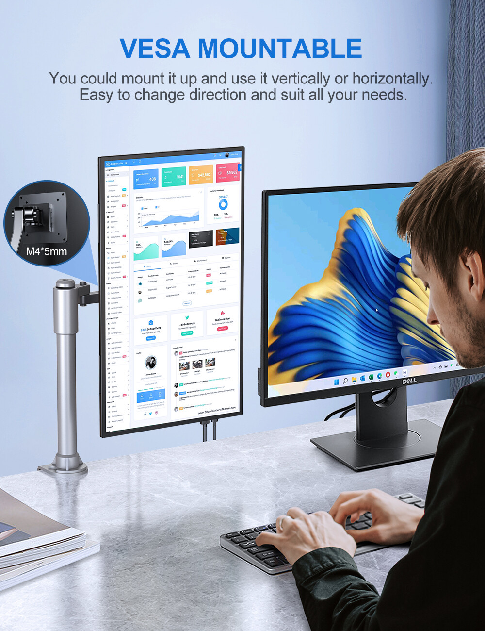 120Hz Gaming Monitor Portable Monitor 18.5" 1920*1080 Freesync Screen HDR FHD