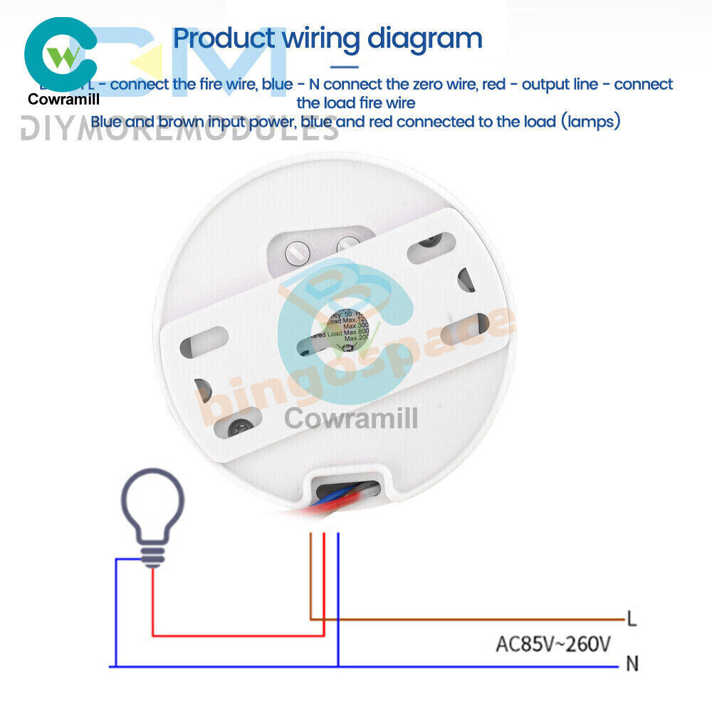 AC85-265V Infrared PIR Motion Induction Sensor 360° Detection For Ceiling Light