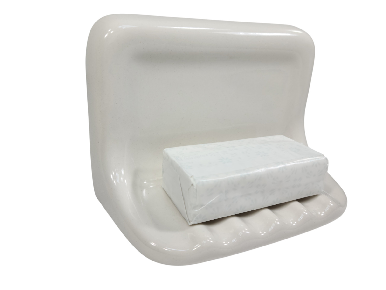 Vintage White Ceramic Soap Dish Shower Tray Holder Mid Century Modern Retro