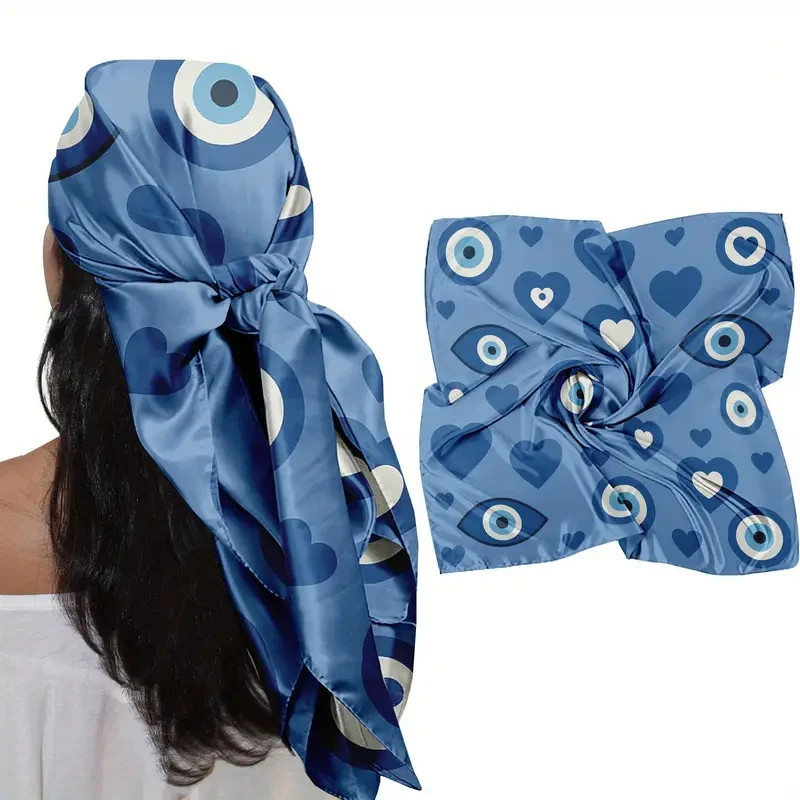 Evil Eye Pattern Large 35" Square Scarf