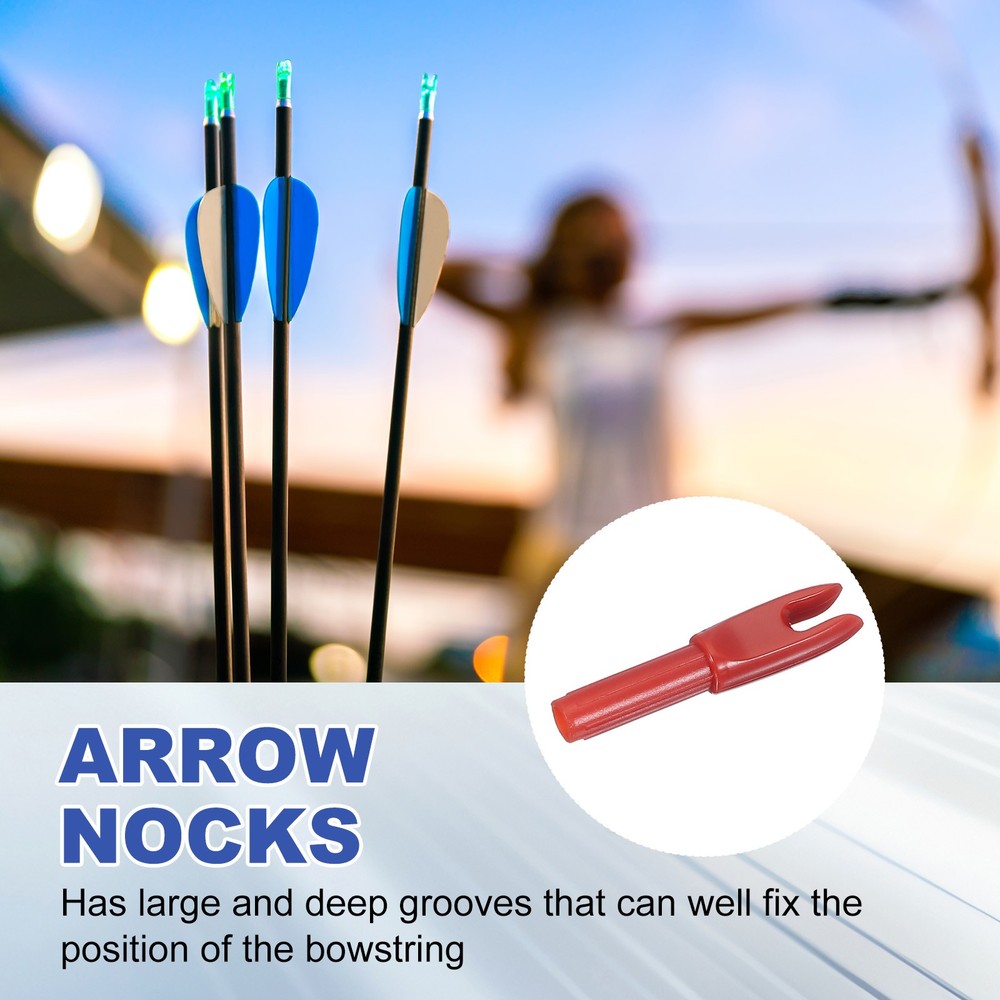 12 Pack Archery Arrows Nocks 4.2mm Plastic Insert Arrow Nock, Red