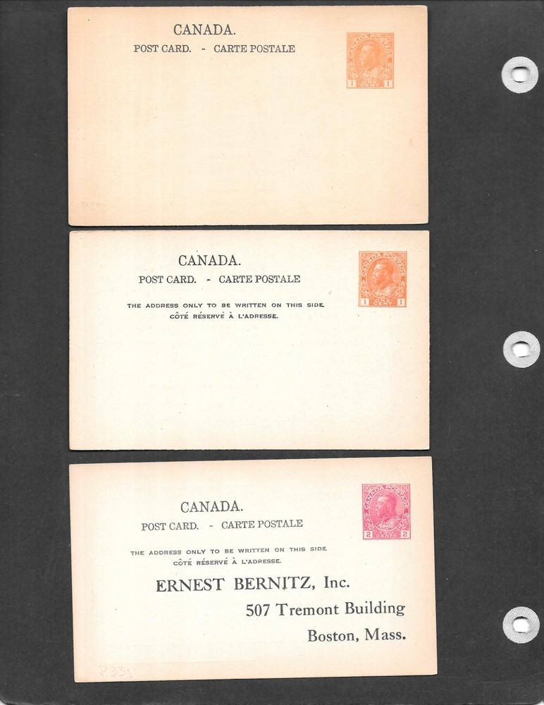 9 EARLY CANADIAN POSTAL CARDS MINT