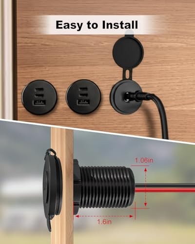 Starlink Mini RV DC Cable Panel Mount, DC Boost Adapter With Waterproof Cover