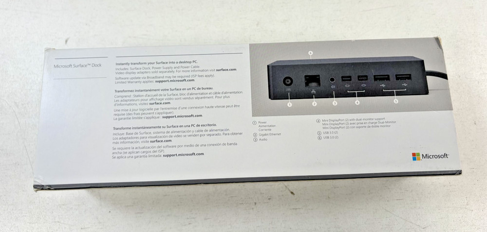 Microsoft Surface Dock Model 1661 PF3-00005 Docking Station Open Box