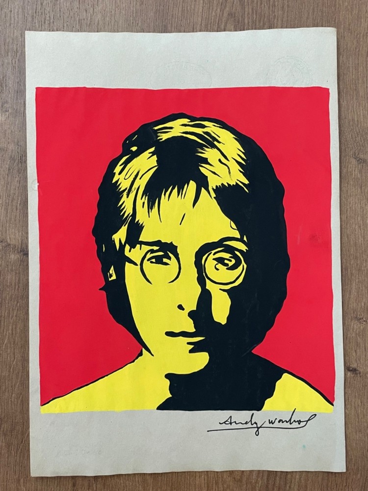 Andy warhol Drawing on paper (Handmade) signed and stamped