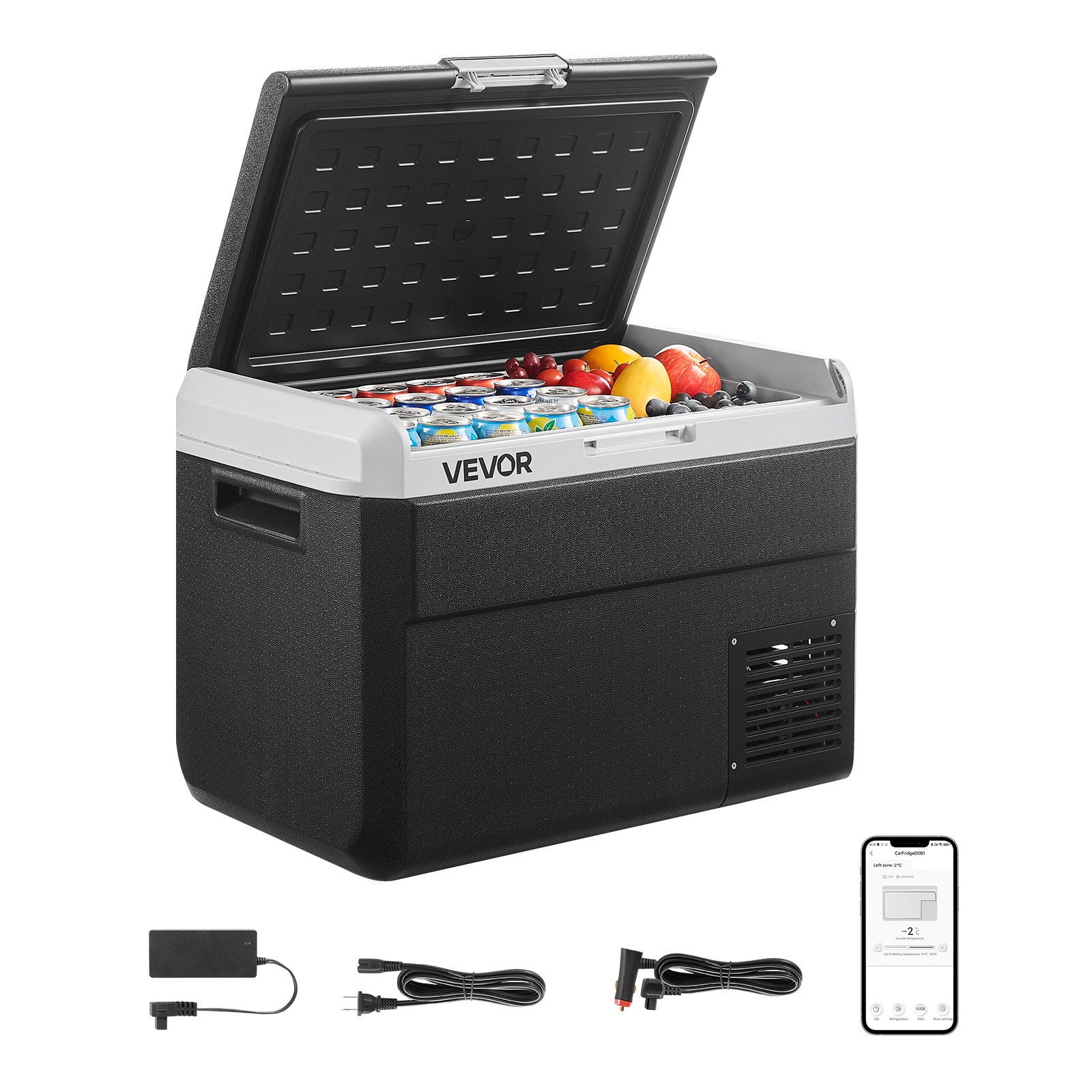 VEVOR 12V Car Refrigerator Portable Freezer 52.8QT Electric Cooler for Camping